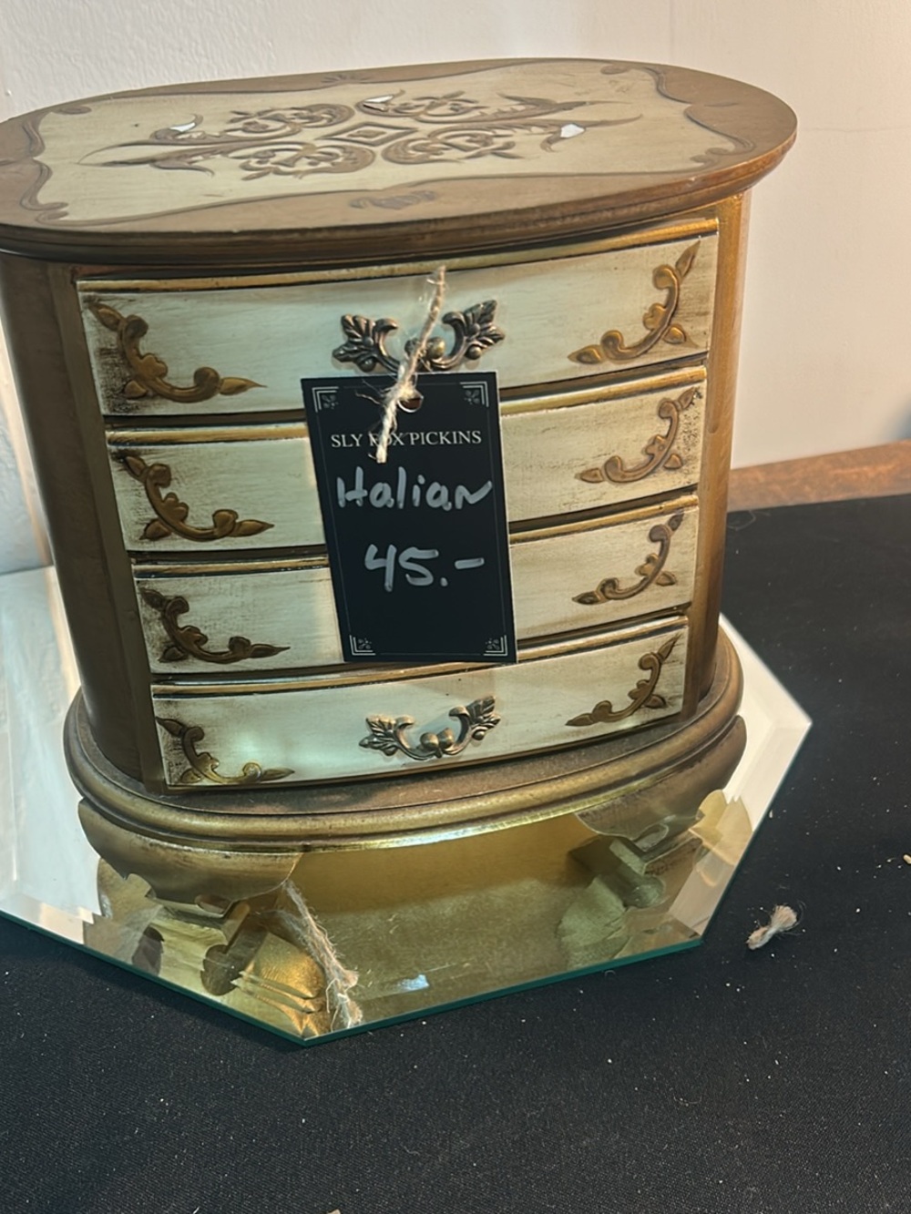 Gold & Ivory Italian Vintage-Style Jewelry Box